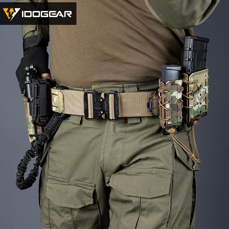 IDOGEAR 2" Tactical Belt Metal COBRA Buckle Military Laser Cut Combat Belt MOLLE Mens Belt Quick Release 3421