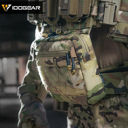 IDOGEAR Tactical Drop Pouch Multi-function Tool Pouch Military Drop Pouch Camouflage Tactical EDC Combat Pouch 3587