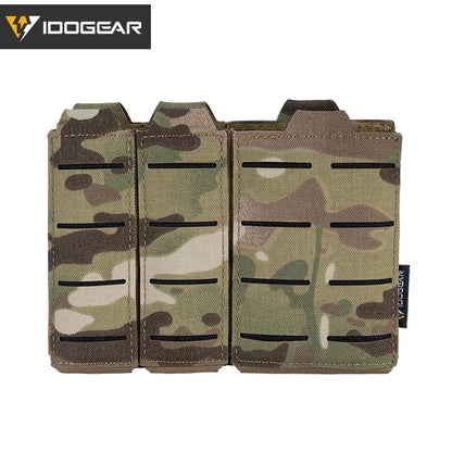 IDOGEAR Tactical Triple Magazine Pouch For Double 9MM and Single 556 Mag Military MOLLE Mag Pouch 3586