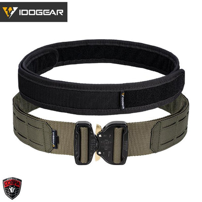 IDOGEAR 2" Tactical Belt Metal COBRA Buckle Military Laser Cut Combat Belt MOLLE Mens Belt Quick Release 3421