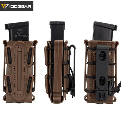 IDOGEAR Tactical Mag Pouch For 9mm Mag Soft Shell Mag Pouch With MOLLE Clip 3515