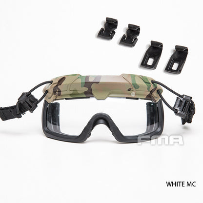 FMA Tactical Protective Glasses For Tactical Helmet Protective Glasses Anti Fog Dust Paintball gear white lens Tactical Hiking Camping Wargame Military Airsoft Gear 1333