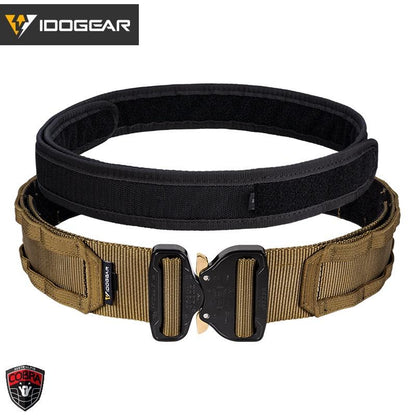 IDOGEAR Tactical Combat Belt Original COBRA Buckle Quick Release Molle (2") Belt Mans Nylon Belts For Waist 76-106cm 3420