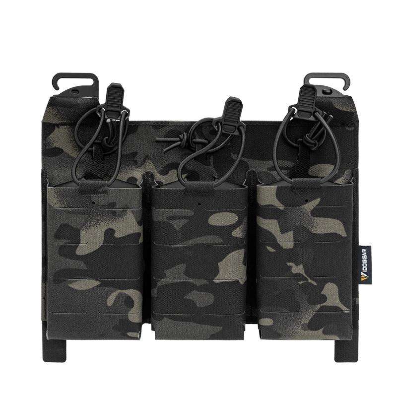 IDOGEAR Tactical KTAR FERRO 556 Triple Attack Front Panel Mag Pouch Hook&Loop Laser Cut Vest Front Pouch 5.56cm Easy-drain Quick Release Military Outdoor 35100