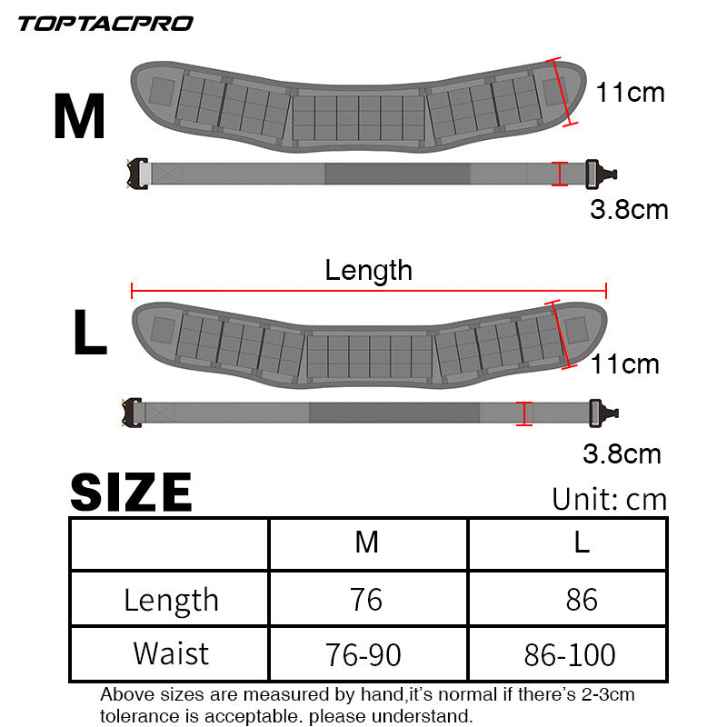 TOPTACPRO Tactical Combat Belt Quick Release Original Austrai Alpin Cobra Buckle MOLLE Load Bearing Utility Belt Tactical Duty Cummerbund 8401