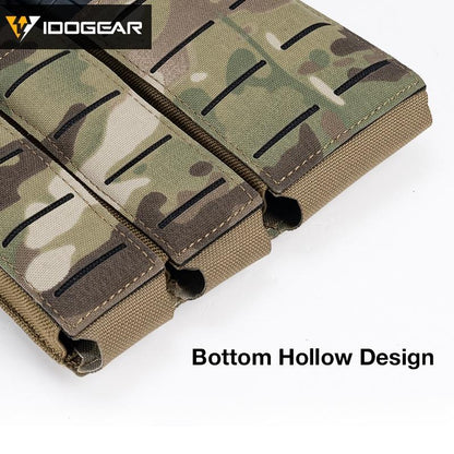 IDOGEAR Tactical Triple Magazine Pouch For Double 9MM and Single 556 Mag Military MOLLE Mag Pouch 3586