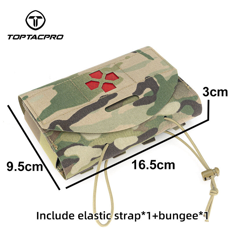 TOPTACPRO Tactical Medical Pouch First Aid Kit EMT IFAK Pouch Molle Micro Medical Pouch Blow-Out Light Pouch EMT EDC Emergency Bag 8522