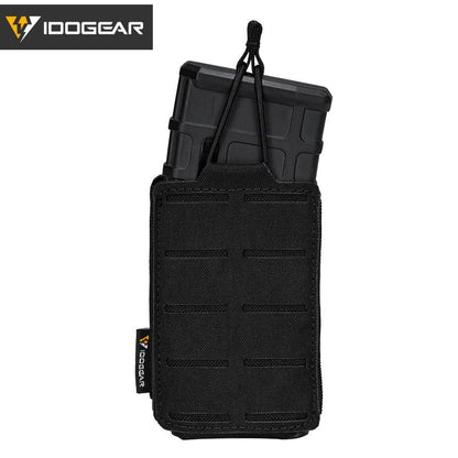 IDOGEAR Tactical Single Mag Pouch LSR 556 Magazine Pouch MOLLE Belt Pouch Laser Cut Magazine Pouch for 556 Mag 3566