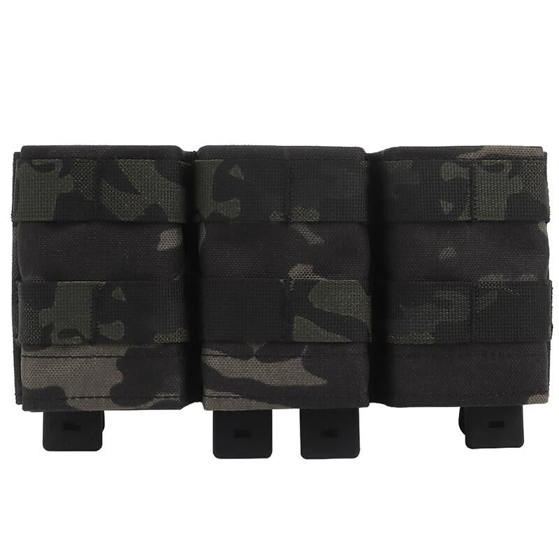 IDOGEAR Tactical Triple Magazine Pouch For 5.56mm Mag with Hard Insert Carrier Quick Draw Military Molle Mag Pouch MG-F-12