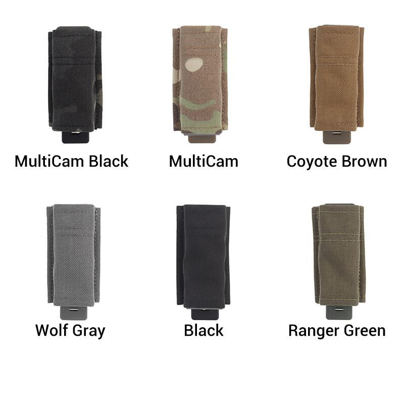 IDOGEAR Tactical Single Mag Pouch 9MM MOLLE Mag Holder with Hard Insert Carrier Drain Hole Quick Draw Army Military Outdoor MG-F-02