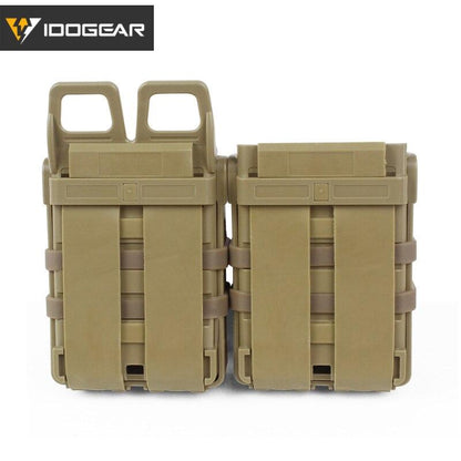 IDOGEAR Tactical Double Mag Holder For 556 Fastmag Molle Mag Carrier 5.56 Magazine Pouch Holder Set 3535