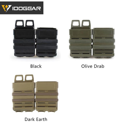 IDOGEAR Tactical Double Mag Holder For 556 Fastmag Molle Mag Carrier 5.56 Magazine Pouch Holder Set 3535