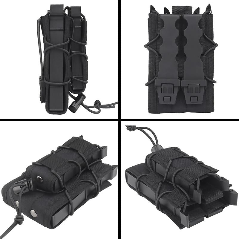 IDOGEAR Tactical Double TC Magazine Pouch For 9mm & 5.56 Mag MOLLE Mag Carrier MG-50