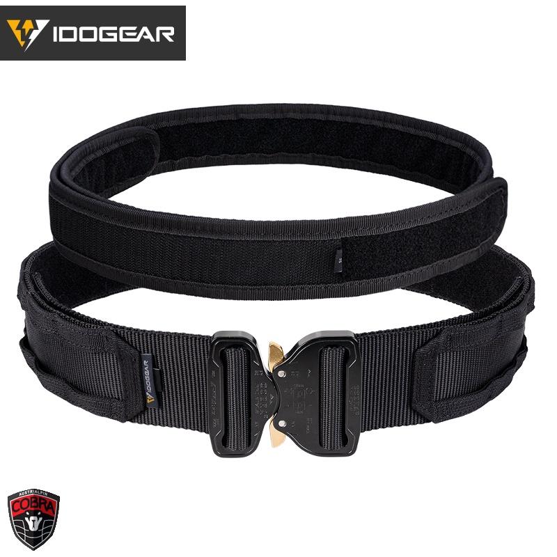 IDOGEAR Tactical Combat Belt Original COBRA Buckle Quick Release Molle (2") Belt Mans Nylon Belts For Waist 76-106cm 3420