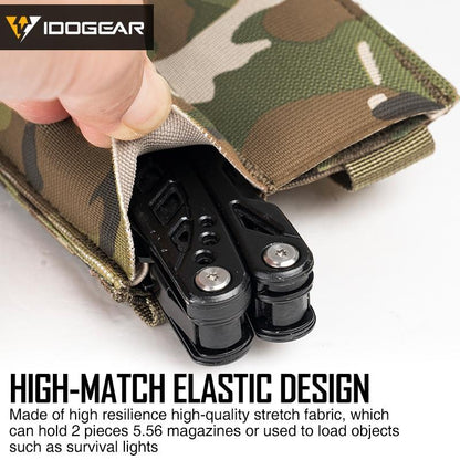 IDOGEAR Tactical Double Magazine Pouch For 9mm Mag Open Top Mag Holder Fast Draw MOLLE Mag Carrier 3572