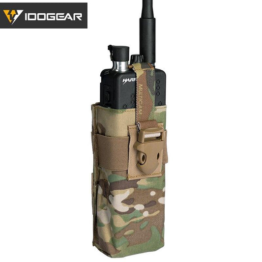 IDOGEAR Tactical Radio Pouch For RRV Vest Walkie Talkie MOLLE MBITR TRI PRC-148 152 3552 Multicam