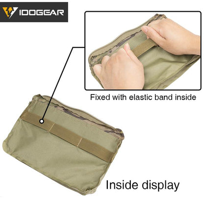 IDOGEAR Tactical DOPE FERRO Front Panel Pouch Insertion Pouch 500D Nylon YKK Velcro Hook&Loop Split Bag Tactical Vest Front Chest Bag Outdoor Hiking Camping Military 3597