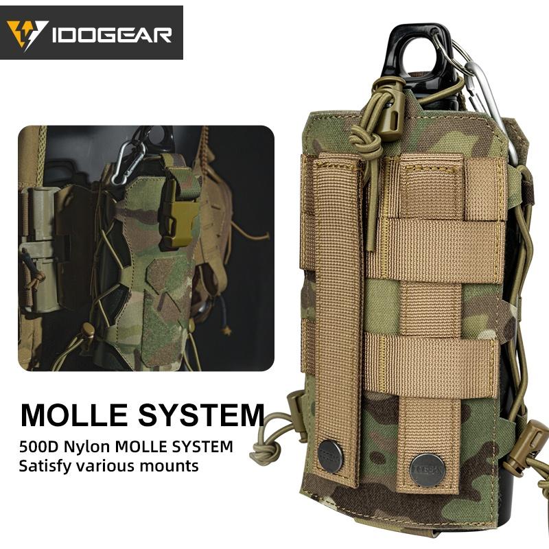 IDOGEAR Tactical Radio Pouch Bottle/kettle Carrier Quick Release Buckle walkie-talkie Pouch MOLLE 3580