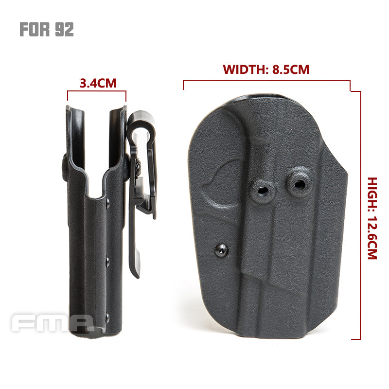 FMA Tactical Holster KYDEX Holster For 92 Belt Clip System Mount Paintball gear style B TB1341