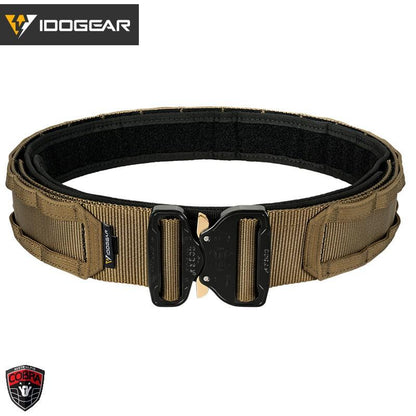 IDOGEAR Tactical Combat Belt Original COBRA Buckle Quick Release Molle (2") Belt Mans Nylon Belts For Waist 76-106cm 3420