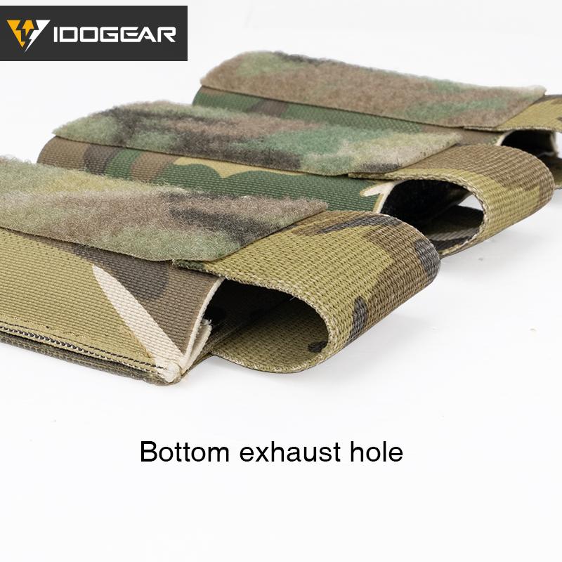 IDOGEAR Tactical DOPE 556 Triple Mag Pouch 500D Velcro Hook&loop Chest Front Panel Partition Pouch Attachable Outdoor Military Hiking Camping 3598