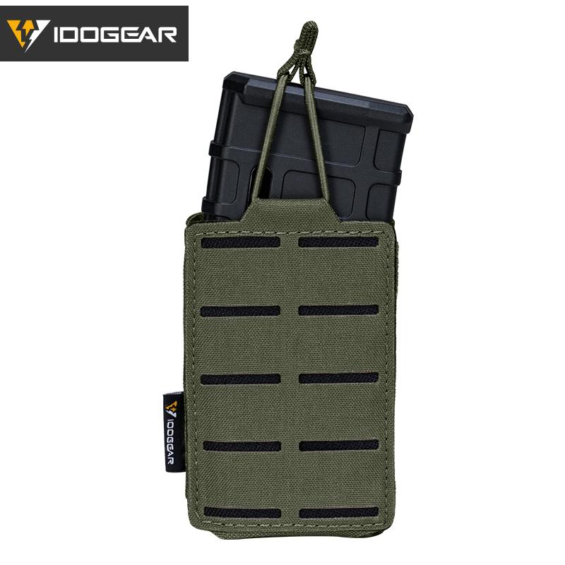 IDOGEAR Tactical Single Mag Pouch LSR 556 Magazine Pouch MOLLE Belt Pouch Laser Cut Magazine Pouch for 556 Mag 3566