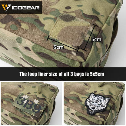 IDOGEAR Tactical Square Storage Pouch Velcro Webbing Utility Pouch Packing Cubes Multi-function Camouflage Military Outdoor Gear 35101