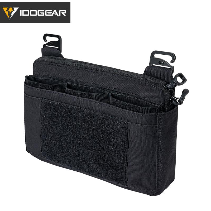 IDOGEAR Tactical DOPE Triple Mag Pouch+front Flap+insert Pouch 500D Nylon Military Camping Hiking Outdoor Multifunctional Quick Release Set