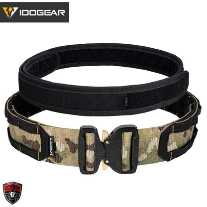 IDOGEAR Tactical Combat Belt Original COBRA Buckle Quick Release Molle (2") Belt Mans Nylon Belts For Waist 76-106cm 3420