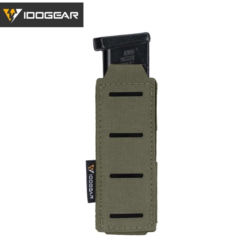 IDOGEAR Tactical Single Mag Pouch for 9mm Mag Single Magazine Carrier Military MOLLE Mag Pouch 3568