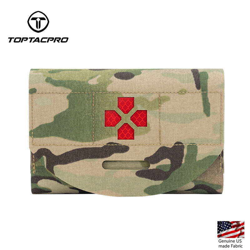 TOPTACPRO Tactical Medical Pouch First Aid Kit EMT IFAK Pouch Molle Micro Medical Pouch Blow-Out Light Pouch EMT EDC Emergency Bag 8522