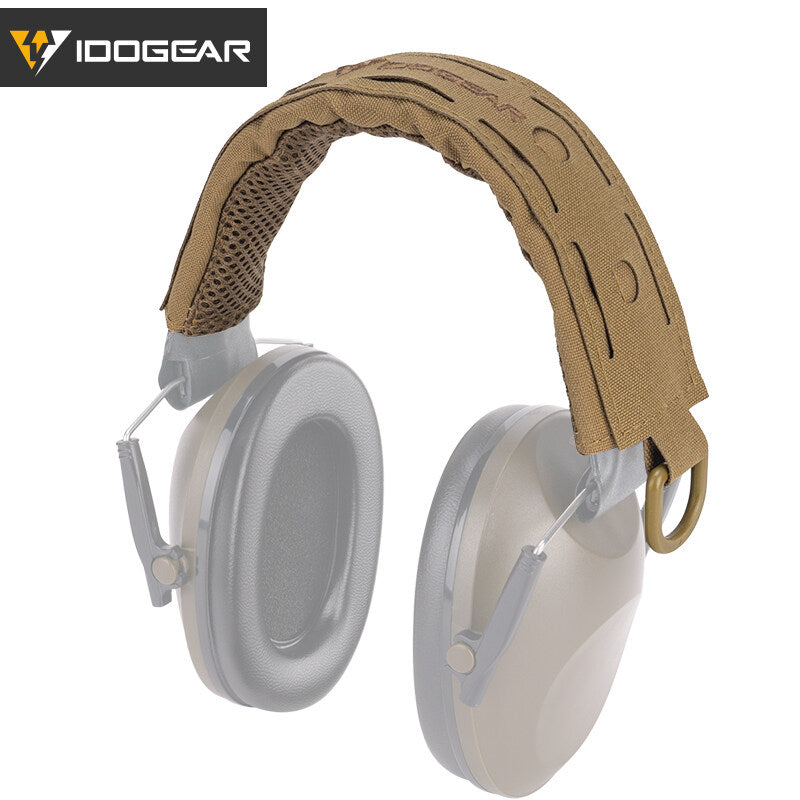 IDOGEAR Tactical Headset Cover with D-Buckle Hanger MOLLE Laser Cut Nylon Universal Headset Cover Pads Camouflage Headset Protective Breathable Cloth 3948