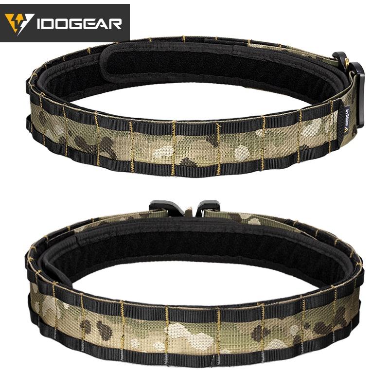 IDOGEAR Tactical Combat Belt Original COBRA Buckle Quick Release Molle (2") Belt Mans Nylon Belts For Waist 76-106cm 3420