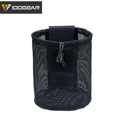 IDOGEAR Tactical Mesh Dump Pouch MOLLE Drop Pouch Recycling Bag Velcro Foldable Lightweight Convenient Outdoor Sports Camping Hunting Bags 3595