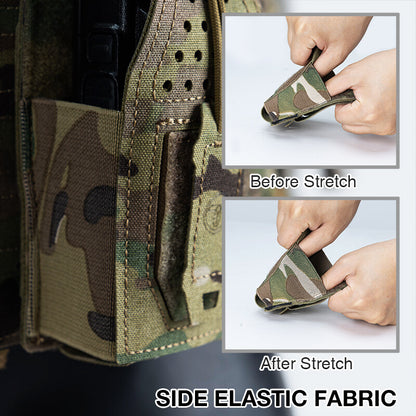 TOPTACPRO Tactical Mini Radio Pouch MOLLE System Interphone Pouch Elastic Buckle Duty Camouflage Military Fans Wargame Outdoor Hiking Training Gear 8524