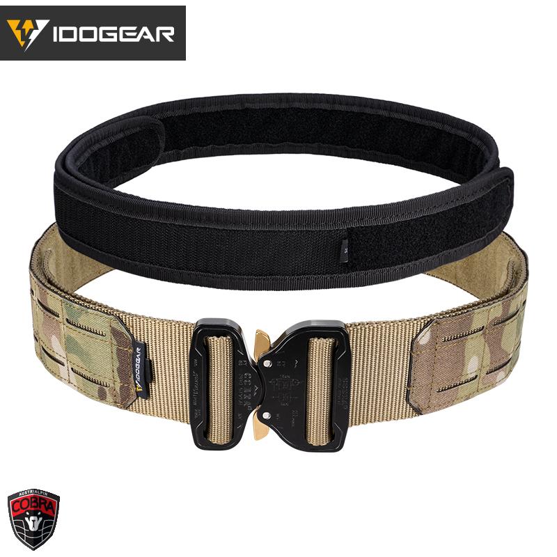 IDOGEAR 2" Tactical Belt Metal COBRA Buckle Military Laser Cut Combat Belt MOLLE Mens Belt Quick Release 3421