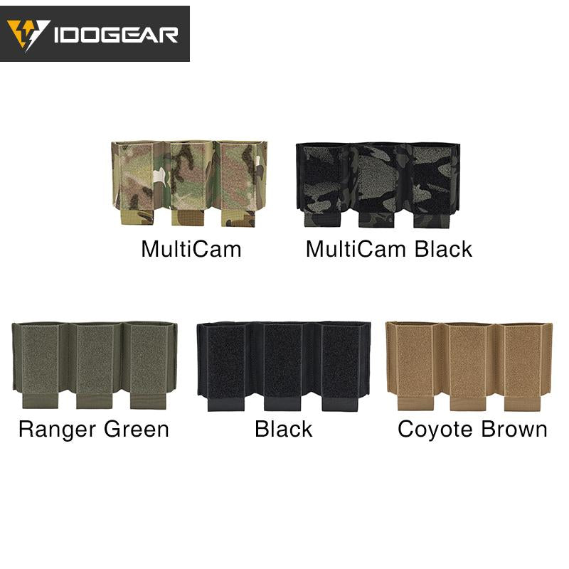 IDOGEAR Tactical DOPE 556 Triple Mag Pouch 500D Velcro Hook&loop Chest Front Panel Partition Pouch Attachable Outdoor Military Hiking Camping 3598