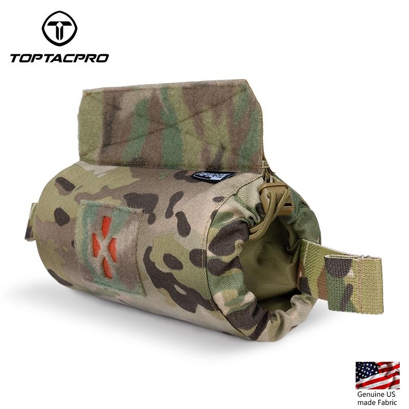 TOPTACPRO Tactical Medical Pouch Roll 1 Trauma Pouch Hook & Loop Medical Pouch IFAK First Aid Kit Pouch Tourniquet Holder 8507