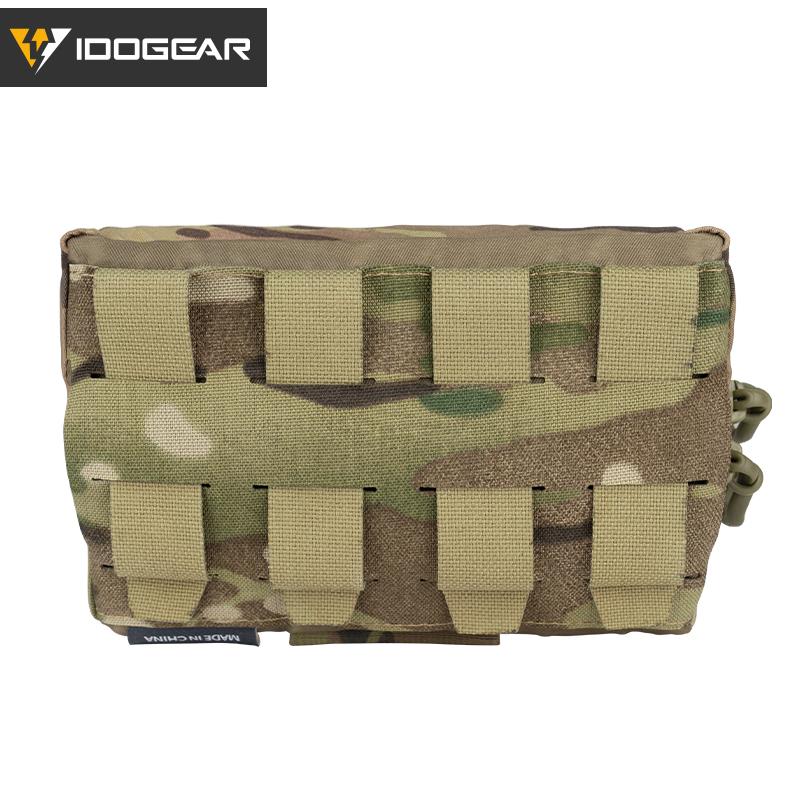 IDOGEAR Tactical FERRO Chest Pouch Hook&Loop 500D Nylon Laser Cut Elastic Cloth Multi-tape Pouch Map Bag Chest Bag Storage Pouch Lightweight Portable Military Outdoor 35103