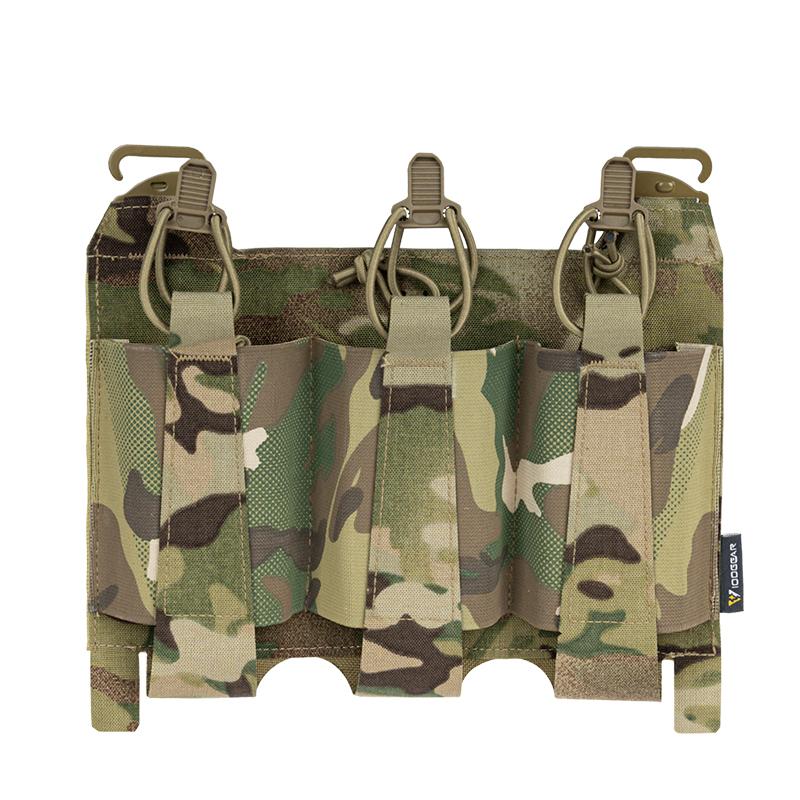 IDOGEAR TEAR Front Flap Triple Magazine Pouch Hook&loop For 556 Mag Holder Elastic Velcro-tape Outdoor Camouflage Military 3599