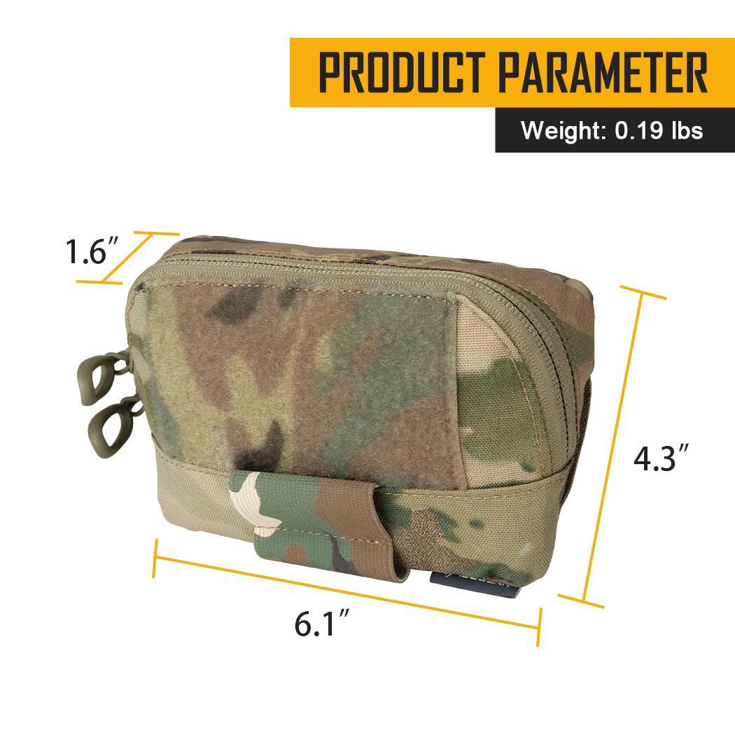 IDOGEAR Tactical FERRO Chest Pouch Hook&Loop 500D Nylon Laser Cut Elastic Cloth Multi-tape Pouch Map Bag Chest Bag Storage Pouch Lightweight Portable Military Outdoor 35103