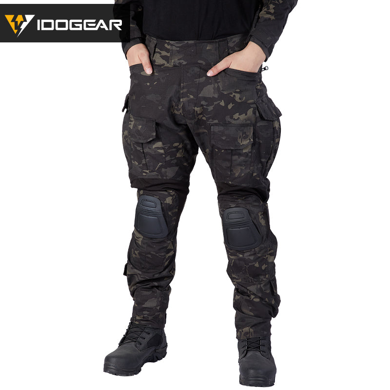 IDOGEAR G3 Combat Pants with Knee Pads Multicam Men Pants For Hunting, Paintball Camo Trousers 3205