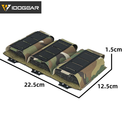 IDOGEAR Tactical Triple Magazine Pouch For 5.56 Mag Carbon fiber Nylon Elastic MOLLE Mag Holder Lightweight Anti-slip 3592