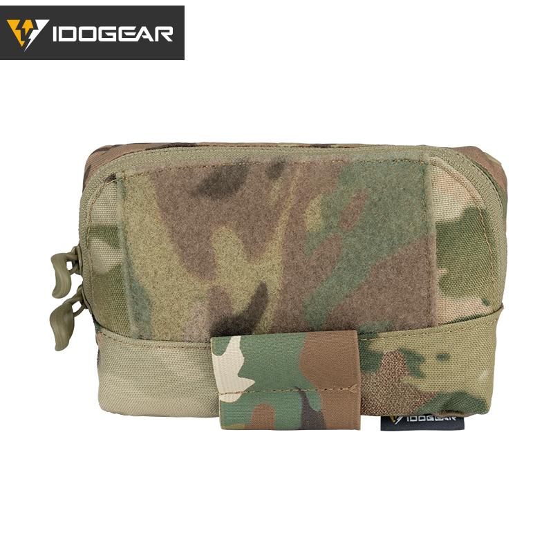 IDOGEAR Tactical FERRO Chest Pouch Hook&Loop 500D Nylon Laser Cut Elastic Cloth Multi-tape Pouch Map Bag Chest Bag Storage Pouch Lightweight Portable Military Outdoor 35103