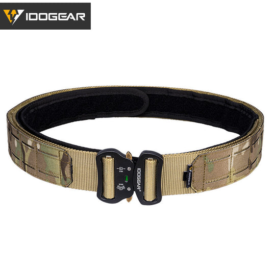 IDOGEAR Tactical 2" Belt with Adjustable Inner Belt MOLLE Metal Buckle Men Outdoor Hiking Training Camping Accessories 3415