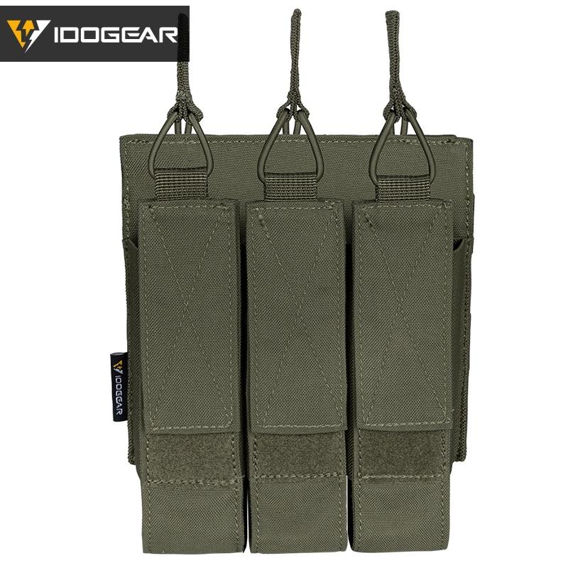 IDOGEAR Tactical SMG Triple Magazine Pouch MOLLE Kriss Mag Carrier For SMG MP7 MP5 Mag Pouch Holder 3576