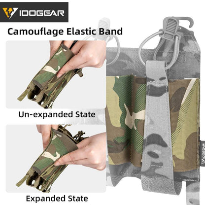 IDOGEAR TEAR Front Flap Triple Magazine Pouch Hook&loop For 556 Mag Holder Elastic Velcro-tape Outdoor Camouflage Military 3599