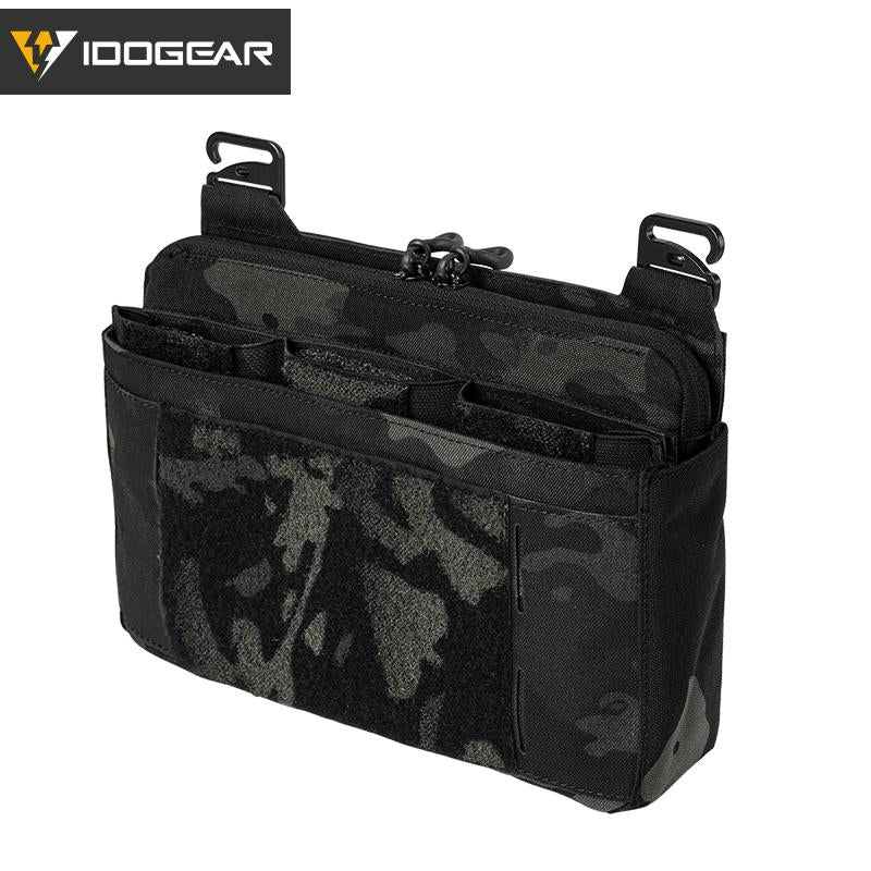 IDOGEAR Tactical DOPE Triple Mag Pouch+front Flap+insert Pouch 500D Nylon Military Camping Hiking Outdoor Multifunctional Quick Release Set