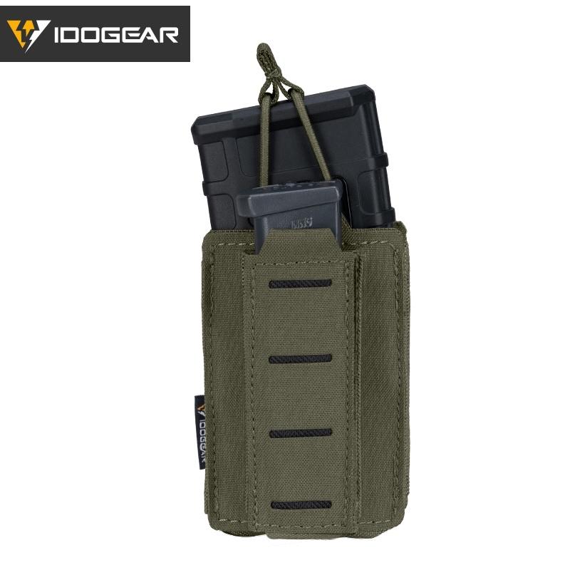 IDOGEAR Tactical Double Magazine Pouch For 9mm & 556 MOLLE 3569