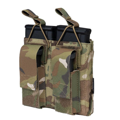 IDOGEAR Tactical Double Magazine Pouch For 9mm & 5.56 Military MOLLE Mag Carrier Double Top Open 3546